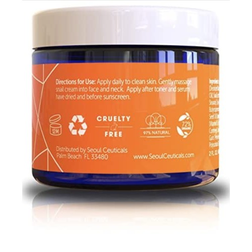 Korean Skin Care Snail Repair Cream - Korean Moisturizer Night Cream 97.5% Sn...