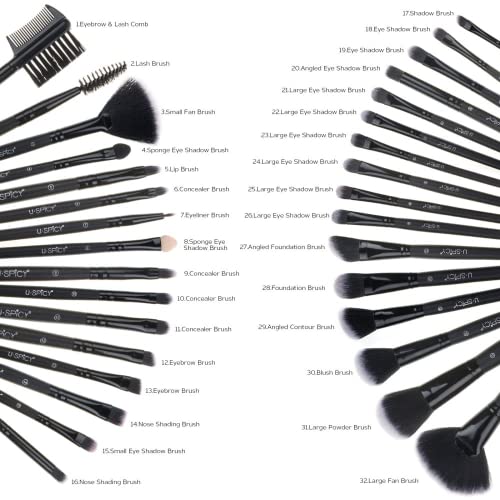 Makeup Brushes, 32 Pcs Premium Synthetic Professional Makeup Brushe Set Essen...