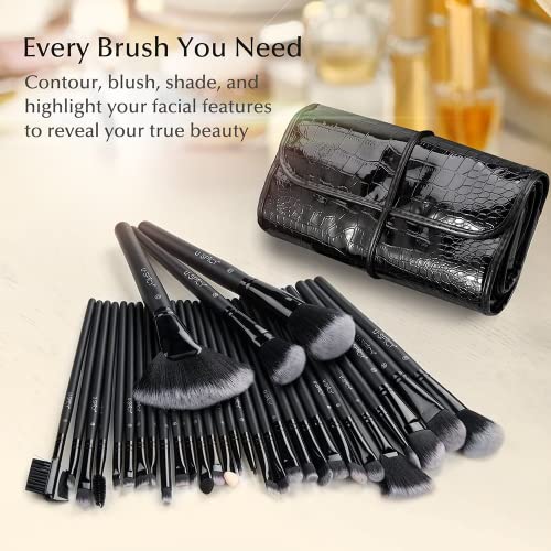 Makeup Brushes, 32 Pcs Premium Synthetic Professional Makeup Brushe Set Essen...