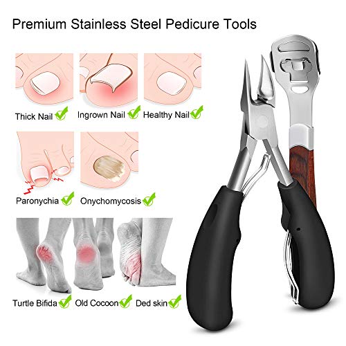 Manicure Set Professional Pedicure Kit,Pedicure Tools,Thick Toenail Clippers,...