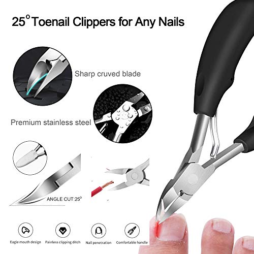 Manicure Set Professional Pedicure Kit,Pedicure Tools,Thick Toenail Clippers,...