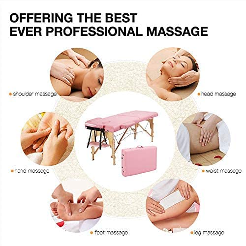 Massage Table Portable Massage Bed Spa Bed 84 Inch 2 Folding Height Adjustabl...