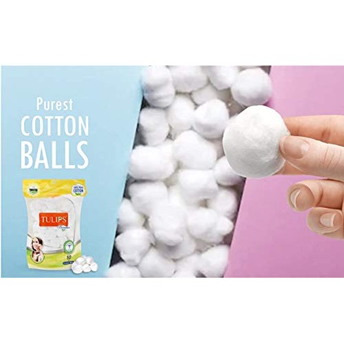 Natural Cotton Balls Cotton Swabs for Nail & Make-up Removal - 50 Cotton Ball...