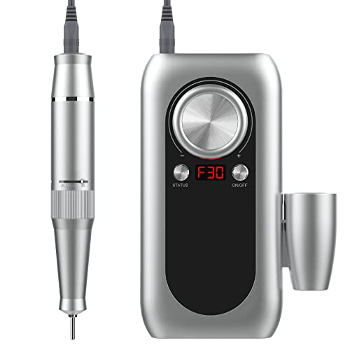 Rechargeable Nail Drill, Professional Nail Drill 30000RPM with 6 Bits, Nail D...