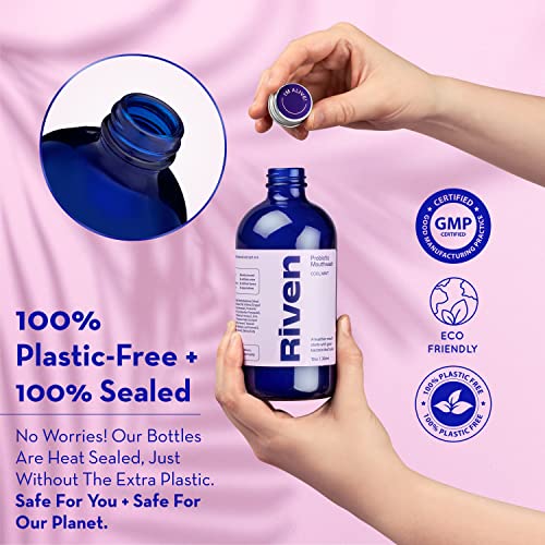 Riven - Probiotic Mouthwash | Cool Mint Anti-Cavity Dry Mouth Plaque Remover,...