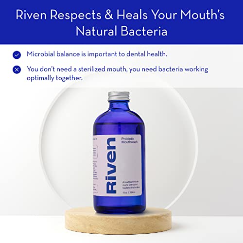 Riven - Probiotic Mouthwash | Cool Mint Anti-Cavity Dry Mouth Plaque Remover,...