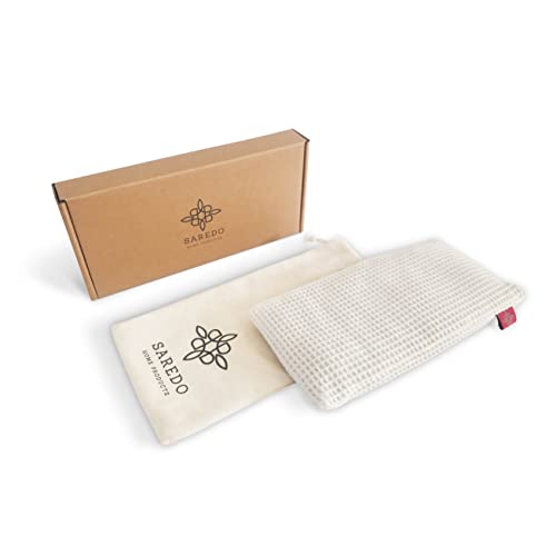 SAREDO Eye Pillow - Weighted Eye Mask with Cotton Cover, Lavender Buds, Flax ...