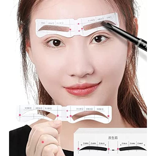 SELF Adhesive Eyebrows Stencil - 26 pcs Pads x 2 Eyebrows Stencil on Every pa...