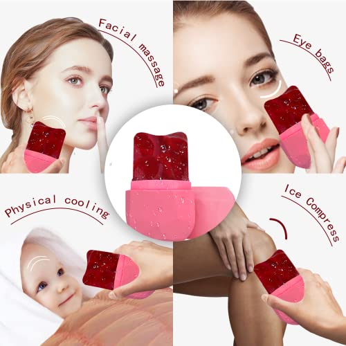 Upgraded Ice Roller for Face and Eye, Silicone Face Ice Mold Gua Sha Face Ice...