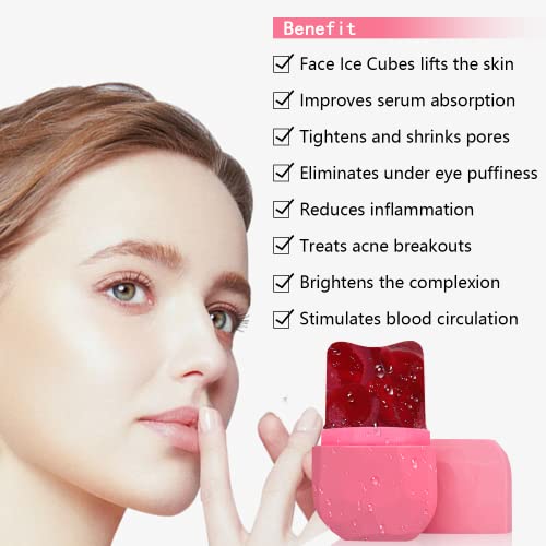 Upgraded Ice Roller for Face and Eye, Silicone Face Ice Mold Gua Sha Face Ice...