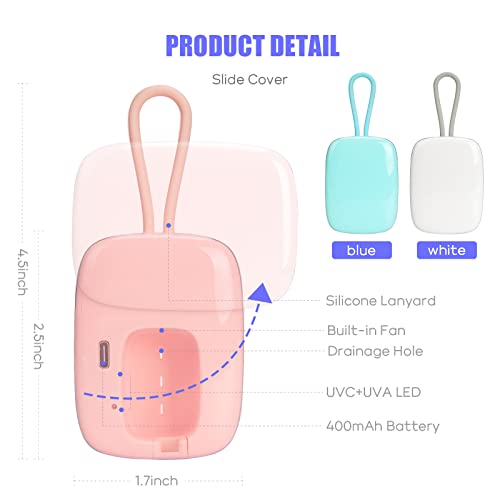 UV Toothbrush Sanitizer Case with Built-in Fan, Rechargeable Mini Toothbrush ...
