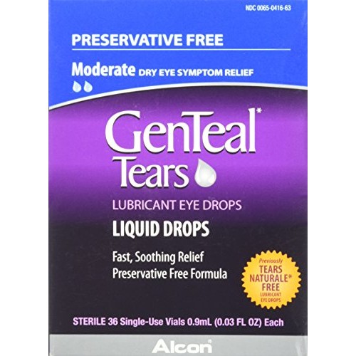 GenTeal Tears Lubricant Eye Drops, Moderate Liquid Drops, 36 Sterile, Single-...