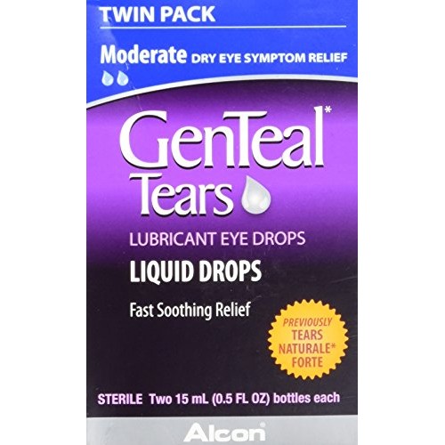 GenTeal Tears Lubricant Eye Drops, Moderate Liquid Drops, Twin Pack (Each 2 C...