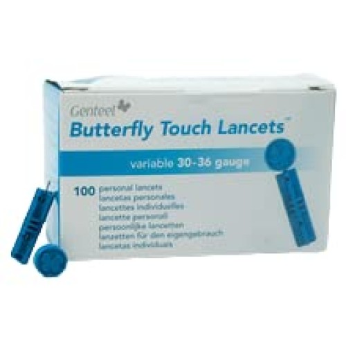 Genteel | Butterfly Touch Lancets | Polished | Smooth & Pain Free | Stainless...