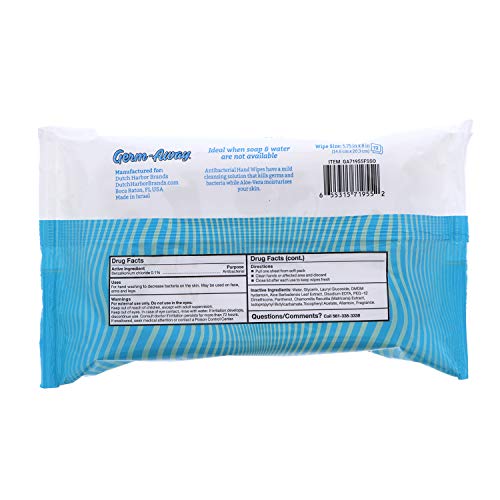 Germ-Away Plant-Based Hand Sanitizing Wipes in Resealable Softpack, 72ct, Eco...
