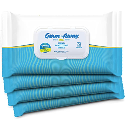 Germ-Away Plant-Based Hand Sanitizing Wipes in Resealable Softpack, 72ct, Eco...