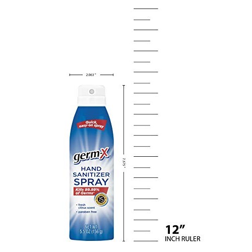 Germ-X Hand Sanitizer Spray, 5.5 Oz (Pack of 6)