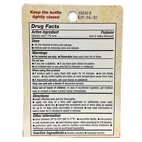 Quita Callos Corn & Callus Remover..Removedor de Callos 0.5 FL OZ. (14.8mL)