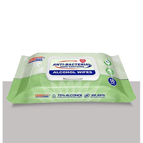 Germisept Advanced 75% Alcohol Antiseptic Hand Sanitizer Multipurpose Wipes (...