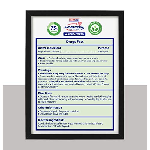 Germisept Advanced 75% Alcohol Antiseptic Hand Sanitizer Multipurpose Wipes (...