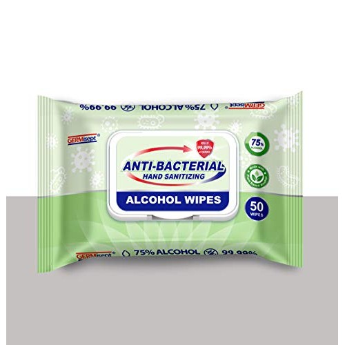 Germisept Advanced 75% Alcohol Antiseptic Hand Sanitizer Wipes (50 Count x 1 ...