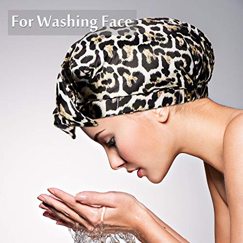 2 Pieces Shower Caps for Women, Waterproof Reusable Shower Hair Caps Elastic ...
