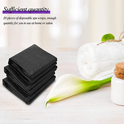 20 Pieces Disposable Spa Wrap Non-Woven Bath Wrap Disposable Spa Wrap Bathrob...