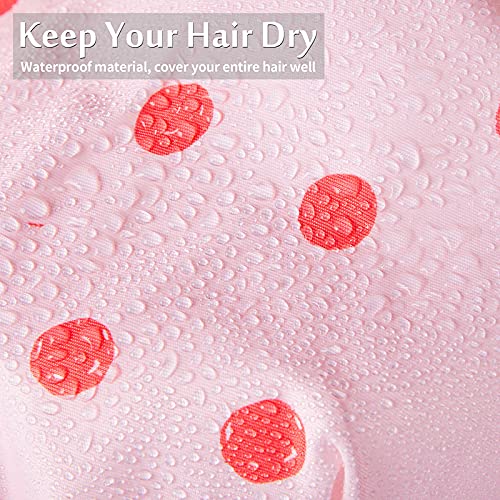 3 Pieces Shower Caps for Women, Waterproof Reusable Shower Hair Caps Elastic ...