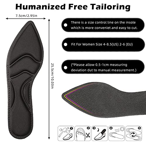 4 Pairs High Heel Insoles Breathable Shoe Pads Boot Inserts Foot Cushion Inse...