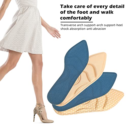 4 Pairs High Heel Insoles Breathable Shoe Pads Boot Inserts Foot Cushion Inse...