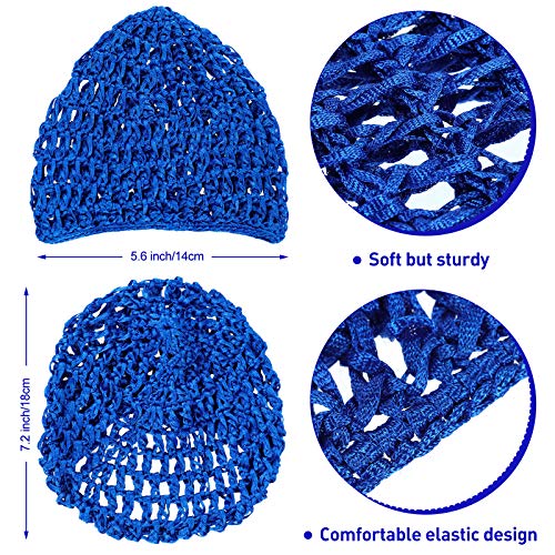 4 Pieces Mesh Crochet Hair Net Rayon Knit Snood Hat Thick Short Women Hairnet...