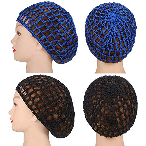 4 Pieces Mesh Crochet Hair Net Rayon Knit Snood Hat Thick Short Women Hairnet...