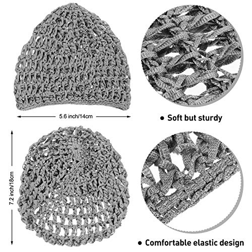 6 Pieces Mesh Crochet Hair Net Rayon Knit Snood Hat Thick Short Women Hairnet...