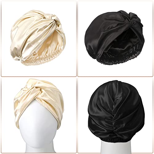 6 Pieces Silk Bonnet Silk Hair Wrap for Sleeping and Natural Silk Scrunchy So...