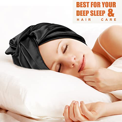 6 Pieces Silk Bonnet Silk Hair Wrap for Sleeping and Natural Silk Scrunchy So...