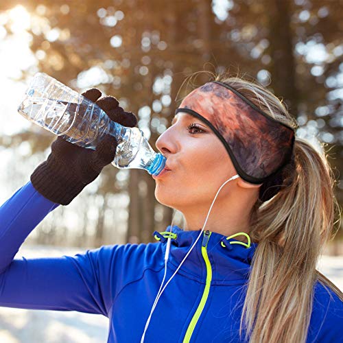 Geyoga 4 Pieces Ponytail Headband Winter Running Headband Ear Warmer Fleece H...