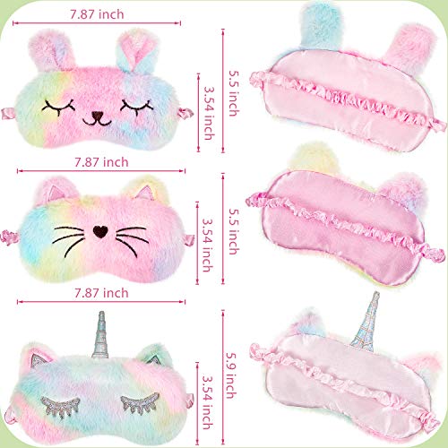 Plush Sleeping Eye Cover 3 Pieces Soft Funny Eye Blindfold Cat Sleep Eye Cove...