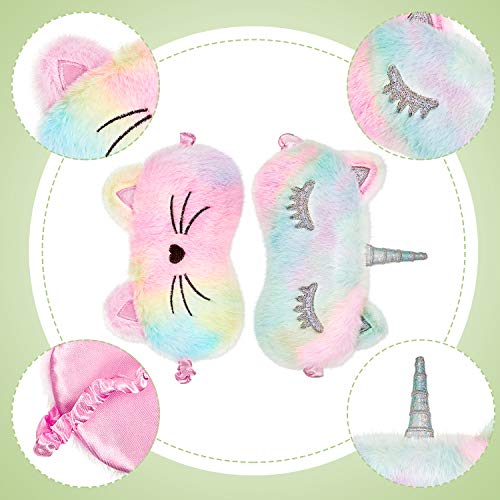 Plush Sleeping Eye Cover 3 Pieces Soft Funny Eye Blindfold Cat Sleep Eye Cove...
