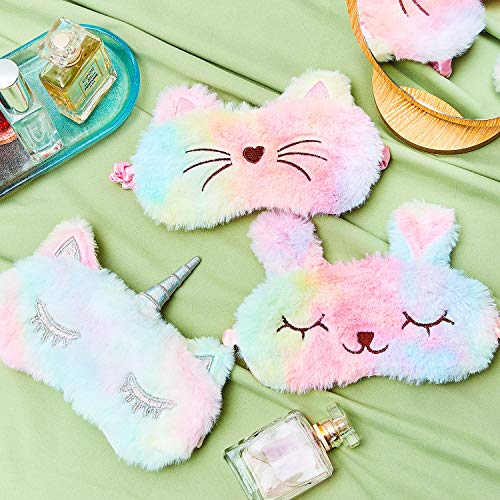 Plush Sleeping Eye Cover 3 Pieces Soft Funny Eye Blindfold Cat Sleep Eye Cove...