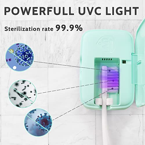 GFU Toothbrush Sanitizer Case, Eliminates Rate up to 99.99%, Rechargeable Por...