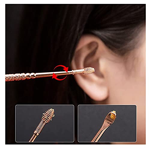 GHGFHD Spiral Ear Wax Ear Pick Spoon,Double-Ended Stainless Steel Spiral Ear ...