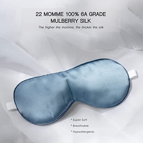 Silk Sleeping Mask, Eye Mask for Sleeping, 2 Pack Silk Eye Mask, 100% Pure Si...