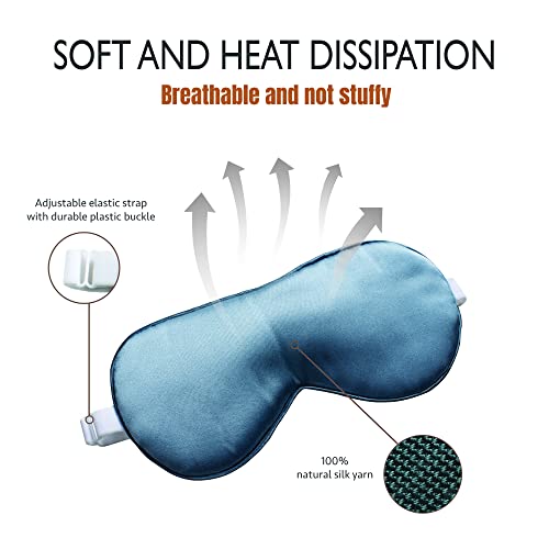 Silk Sleeping Mask, Eye Mask for Sleeping, 2 Pack Silk Eye Mask, 100% Pure Si...