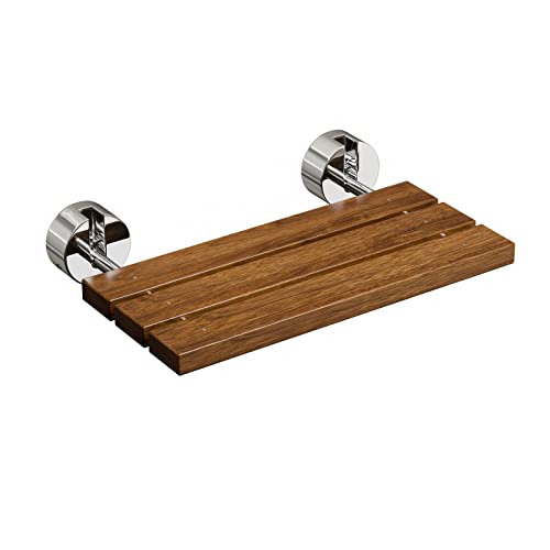 Giantex 20" Teak Wood Folding Shower Seat Bench Folding Shower Seat Teak Wood...