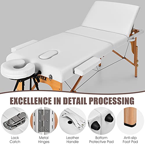 Giantex 84inch Folding Massage Table Spa Bed, Portable 3 Sections Salon Tatto...
