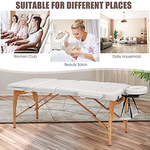 Giantex 84inch Folding Massage Table Spa Bed, Portable 3 Sections Salon Tatto...