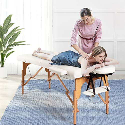 Giantex 84inch Massage Table Massage Spa Bed, Portable Massage Bed with Adjus...