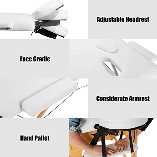Giantex 84inch Massage Table Massage Spa Bed, Portable Massage Bed with Adjus...