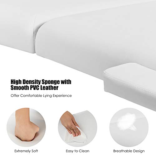 Giantex 84inch Massage Table Massage Spa Bed, Portable Massage Bed with Adjus...