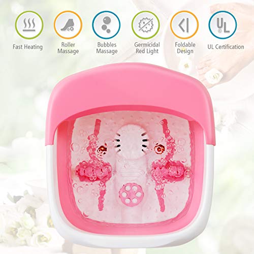Giantex Heated Foot Spa Bath Massager Collapsible Design, 3 in 1 Footbath Tub...